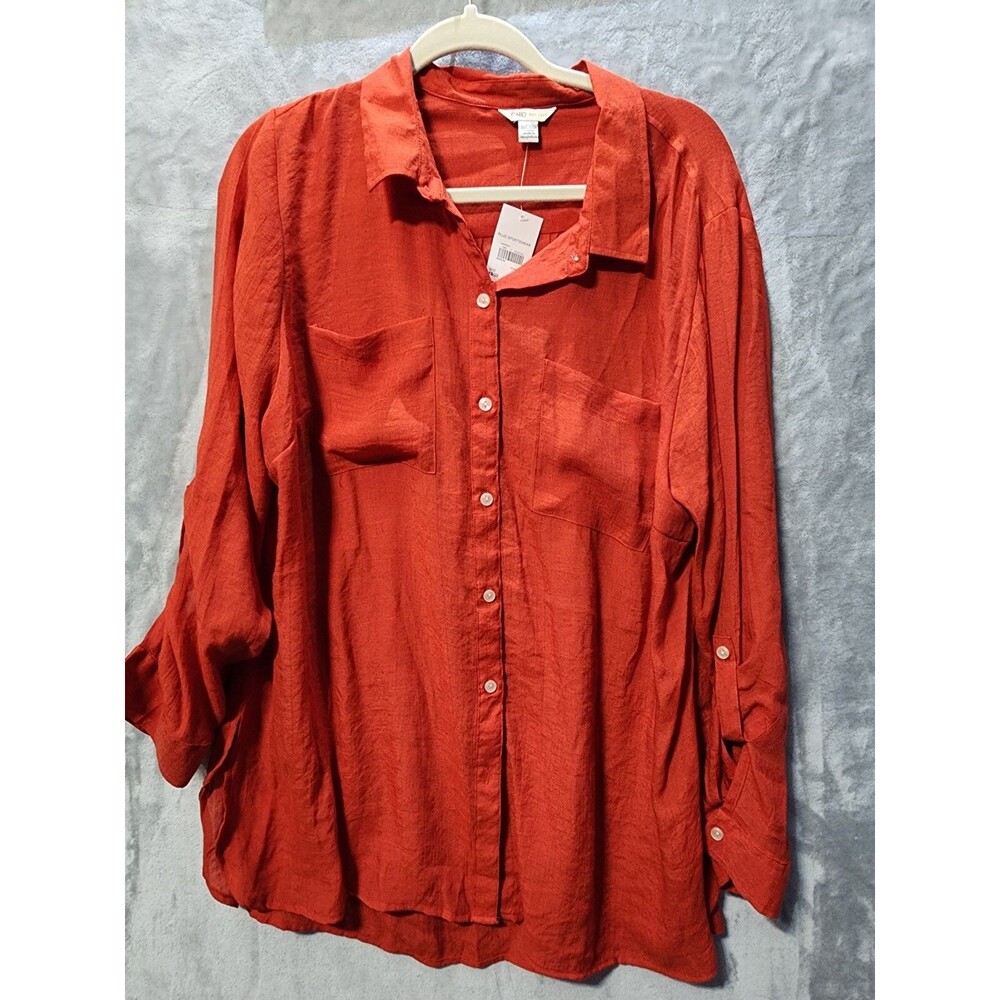 NWT Cato Red Top Blouse Womens Size 18/20W Lightweight Comfort